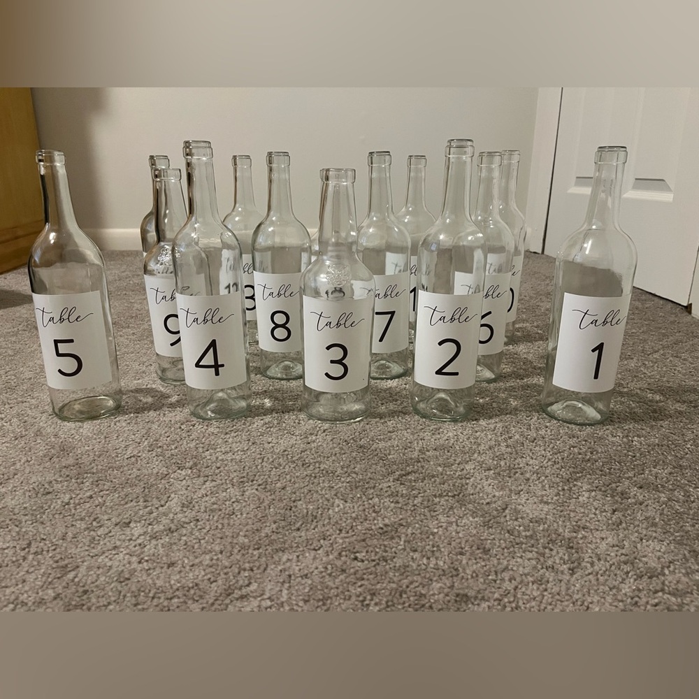 Wine/Bourdon Bottle Table Numbers